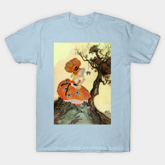 Little Miss Muffet with Spider T-Shirt by MasterpieceCafe